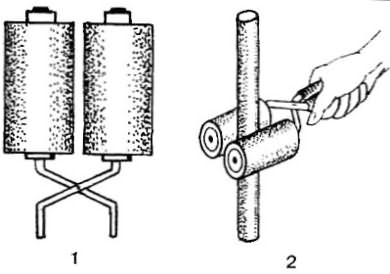 Окрашивание металлических труб сдвоенным валиком